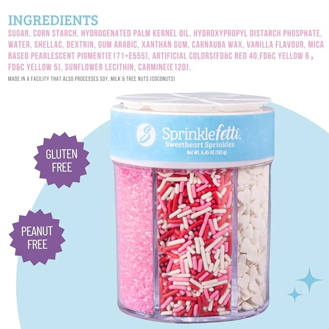 Sweets Indeed Heart Sprinkles, Valentines Day, Edible Sprinkle Mix, Heart Shapes, Jimmies, Perfec... | Amazon (US)