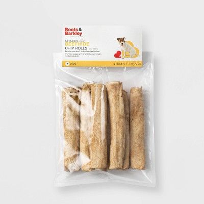 Chicken Flavored Beefhide Chip Rolls Rawhide Dog Treats - 7ct - Boots & Barkley™ | Target