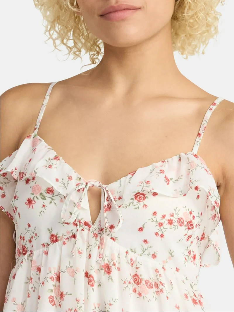No Boundaries Ruffle Tier Mini Dress, Women's | Walmart (US)