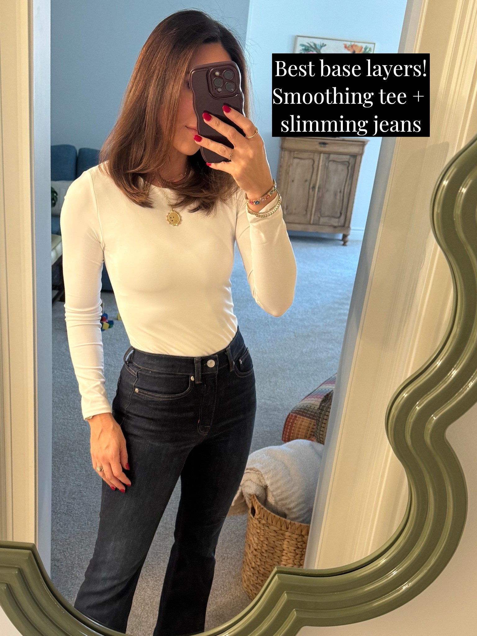 Obsessed with this combo of slimming tee and jeans. True to size. 

#LTKOver40 #LTKSeasonal