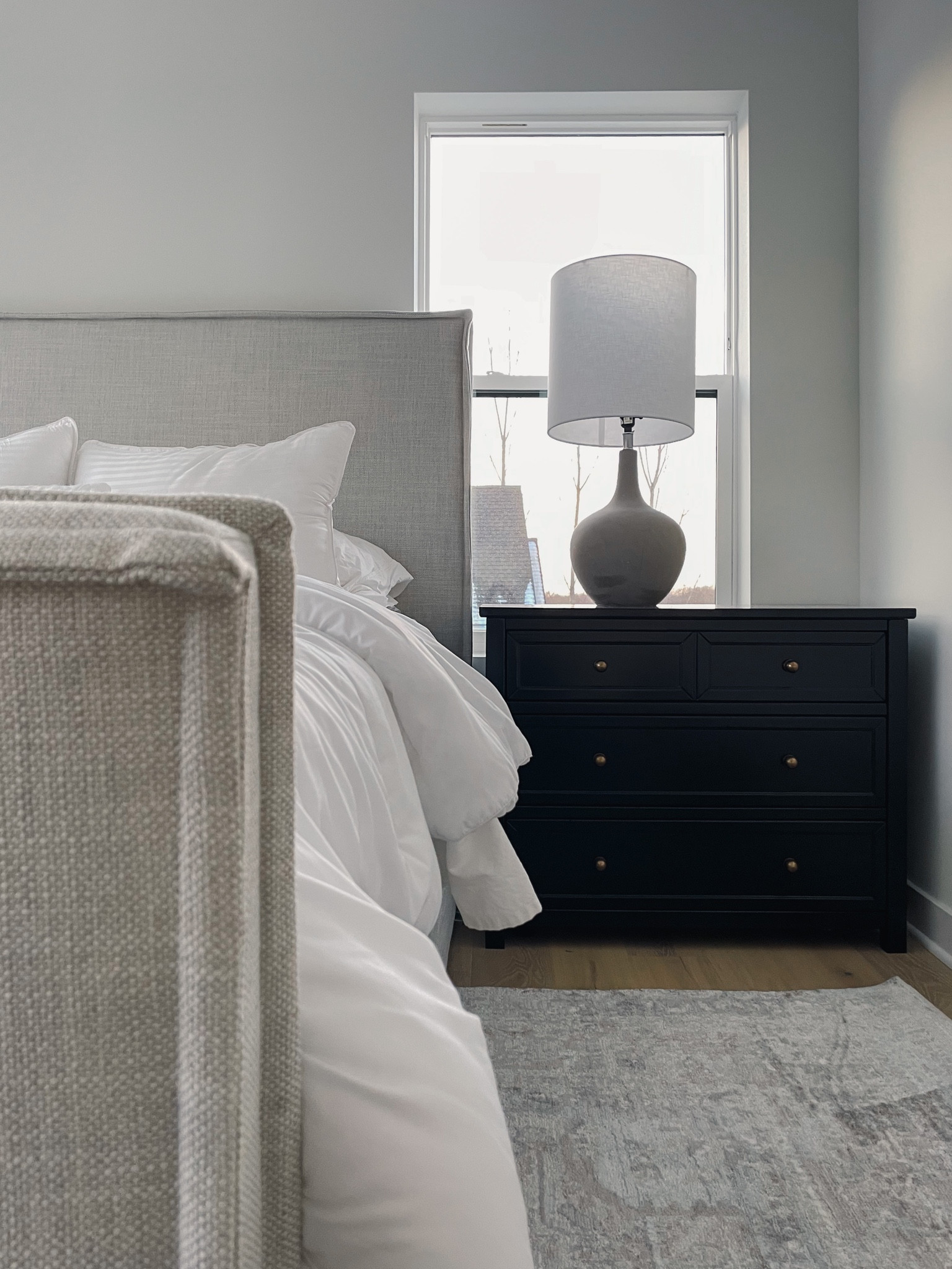 A super affordable black chest with lots of storage! McGee and Co dresser dupe, transitional bedroom, upholstered bed, black nightstand, bedroom, home decor, Amazon home, walmart finds, pottery barn 

#LTKFind #LTKsalealert #LTKhome