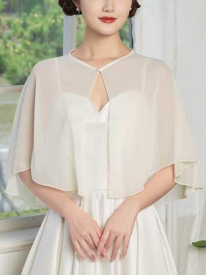 1pc Champagne Color Elegant Shawl, Match With Dress For Daily Wear & Outdoor Driving & Parties Wi... | SHEIN