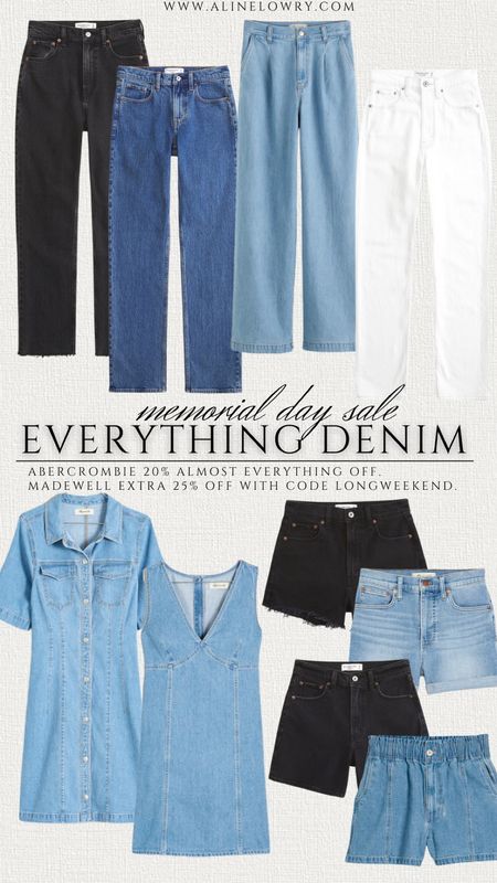 Memorial Day Sale - Madewell and Abercrombie
Everything denim. Denim dresses, jeans shorts and wide leg jeans.

#LTKFindsUnder100 #LTKSaleAlert #LTKStyleTip