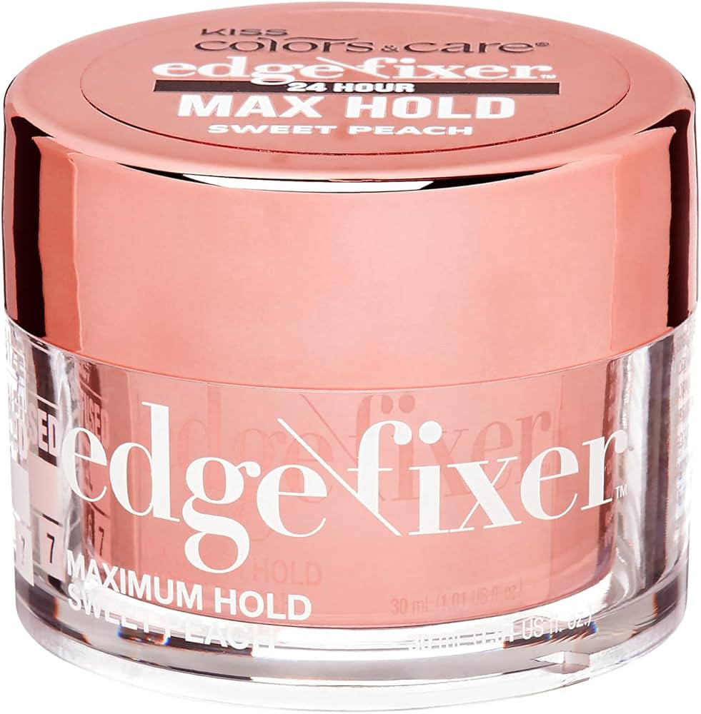 Kiss Colors & Care Maximum Hold Edge Fixer Gel for Curly Hair, Sweet Peach Scent, 1.01 Fl oz/30 m... | Amazon (US)