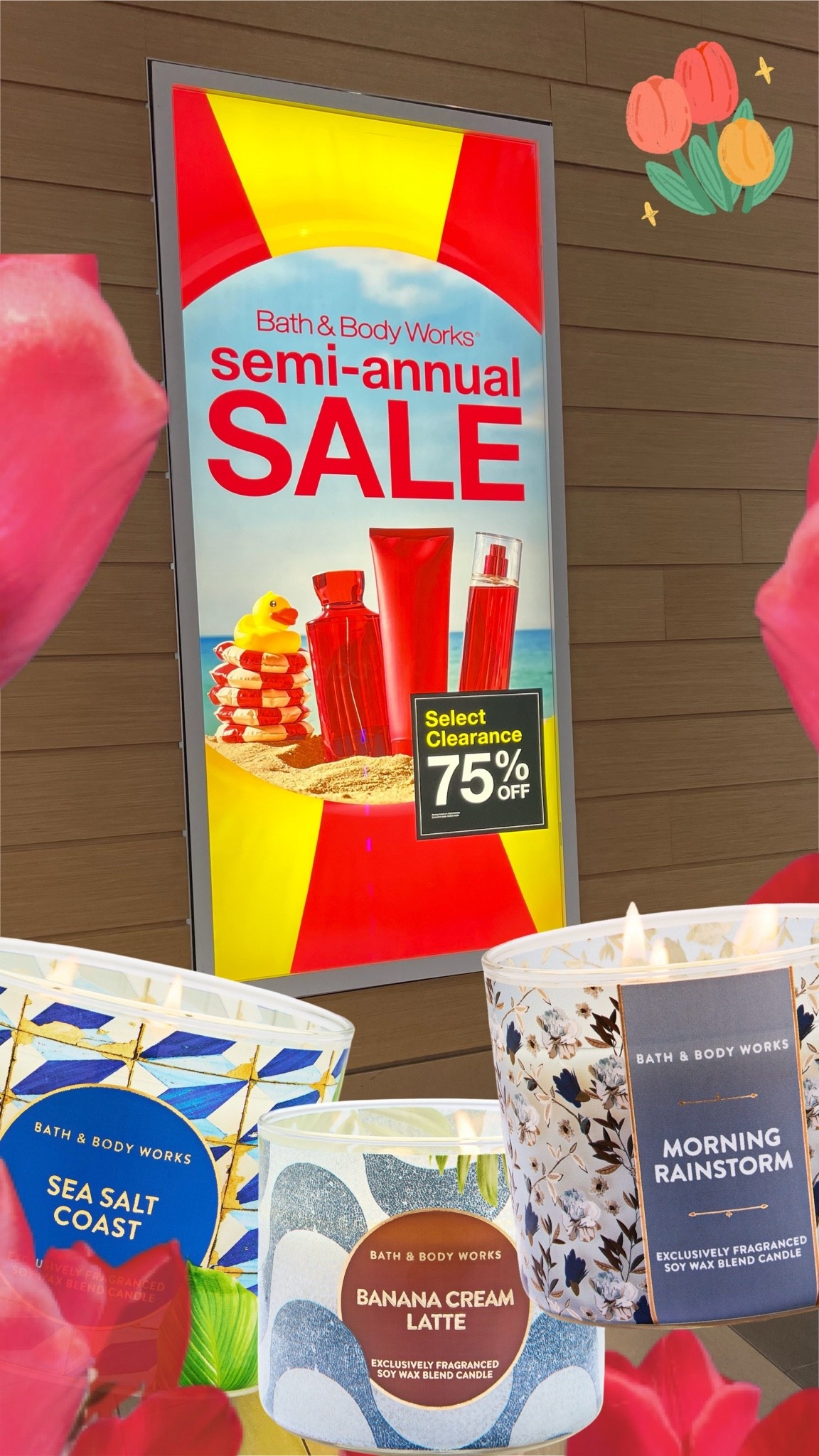 Bath & Body Works Semi Annual Sale
Great deals on candles, body care and home fragrance 
Up to 75% off

#LTKselfcare #LTKSaleAlert #LTKBeauty