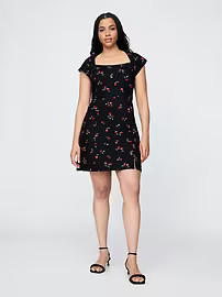 Linen-Blend Cap-Sleeve Mini Dress | Gap (US)
