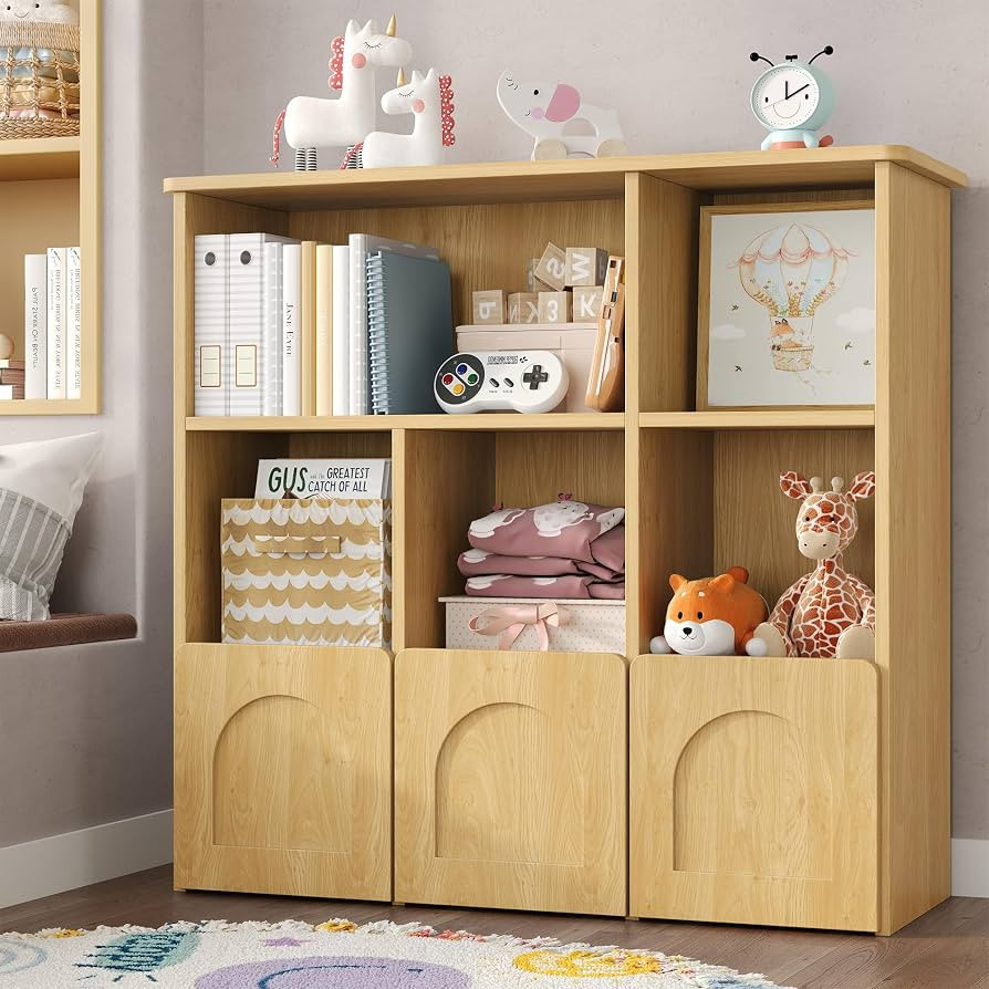 knoworld Toy Storage Organizer,Kids Bookshelf with Hidden Roller Drawer and 5 Open Cubbies,for Ki... | Amazon (US)