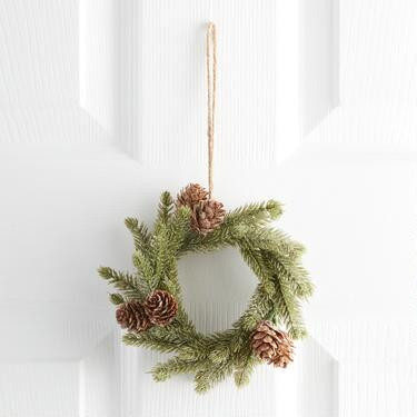 Mini Pinecone and Faux Pine Glittered Wreath | World Market
