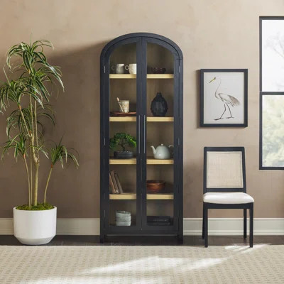 Ridunel Modern Arched Standard Bookcase with Glass Doors | Wayfair North America