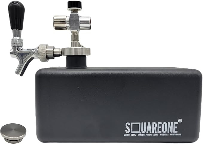 Square One Mini Keg, Stainless Steel Keg and Tap System, 2x 64oz Growlers or 1 Gallon Capacity, F... | Amazon (US)