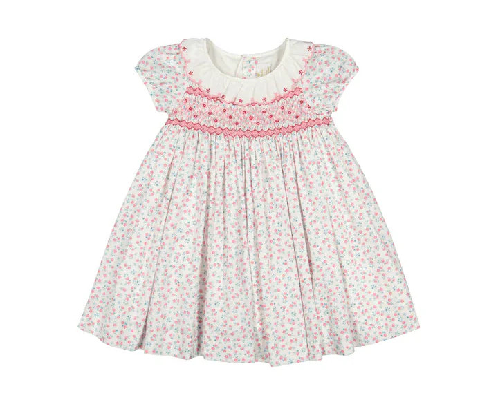 Antionette Paris Isadora Floral Pink Short Puff Dress | JoJo Mommy