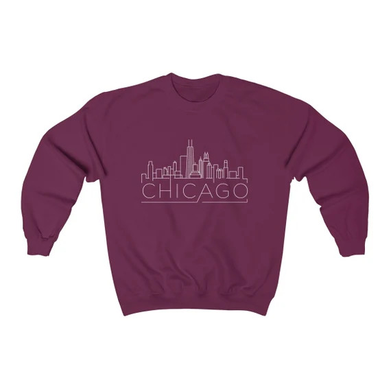 Chicago Crewneck Sweatshirt - Skyline Chicago, Illinois Unisex Sweatshirt | Etsy (US)