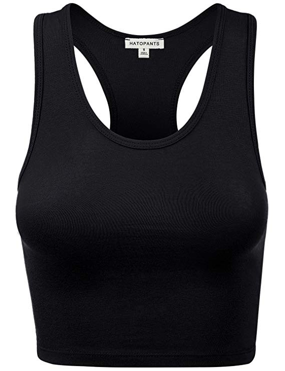 HATOPANTS Women's Cotton Racerback Basic Crop Tank Tops | Amazon (US)
