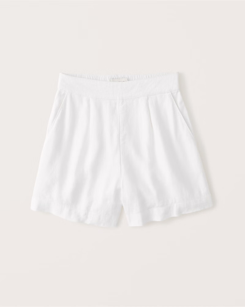 Women's Linen-Blend Pull-On Shorts | Women's New Arrivals | Abercrombie.com | Abercrombie & Fitch (US)