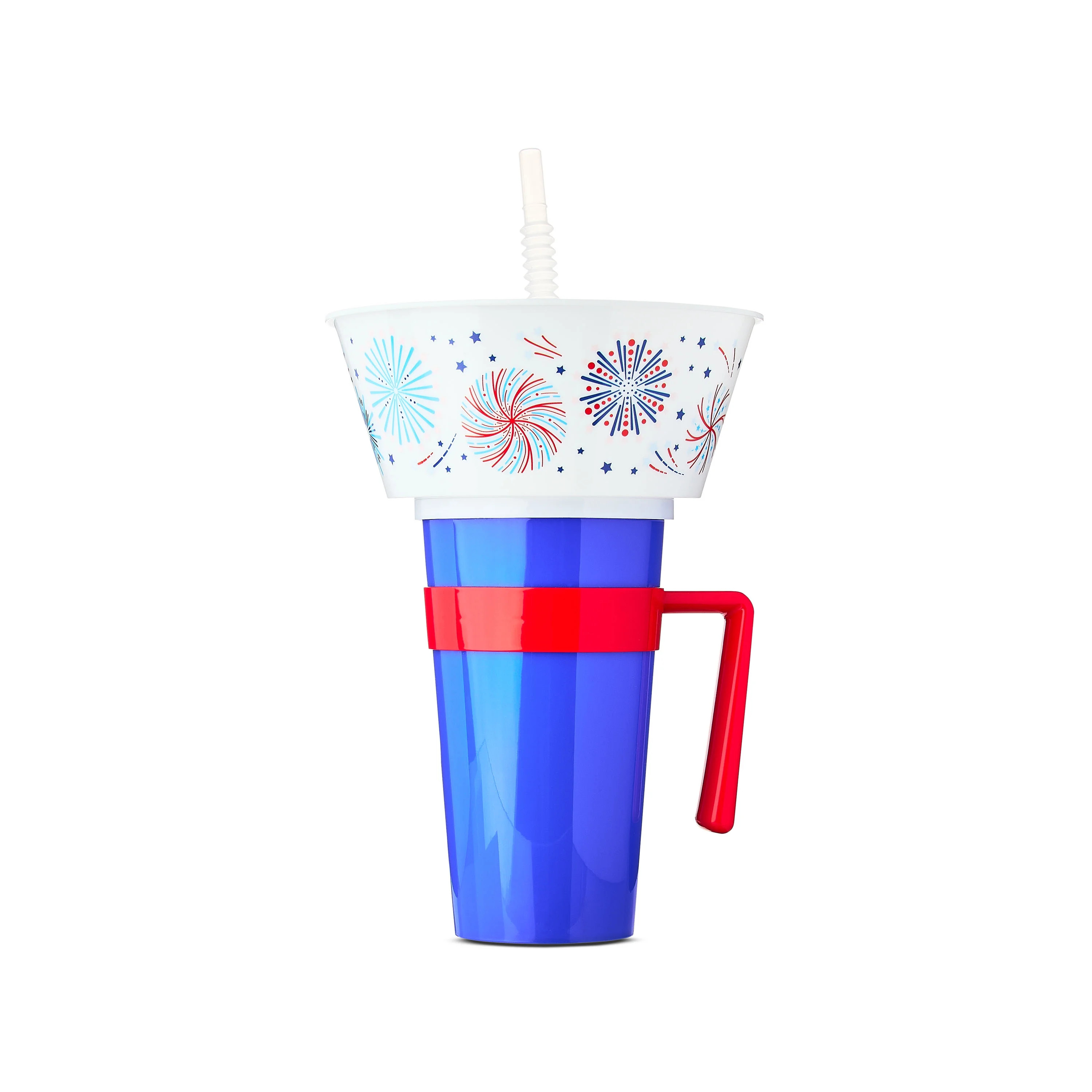 Patriotic Fireworks Plastic Stadium Tumbler, Blue and Red, by Way To Celebrate | Walmart (US)