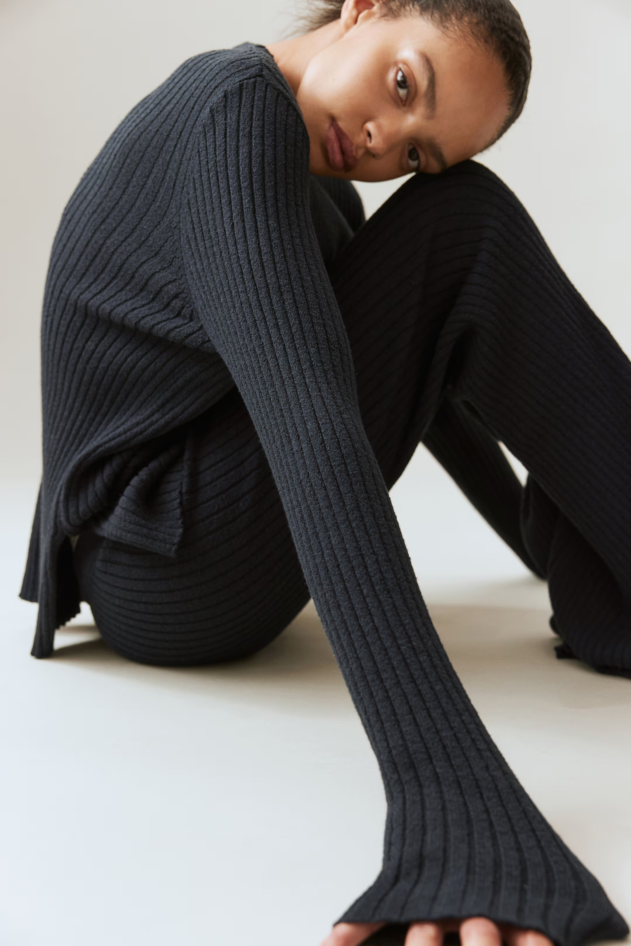 Rib-Knit Top - Black - Ladies | H&M US | H&M (US + CA)