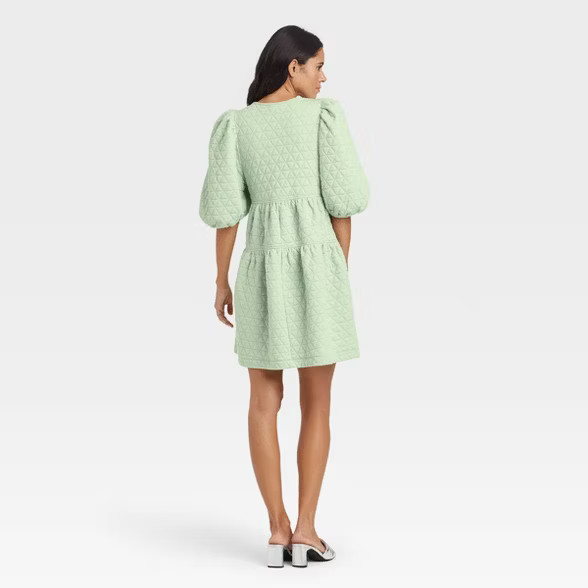 Women's Balloon 3/4 Sleeve Quilted Dress - A New Day™ | Target
