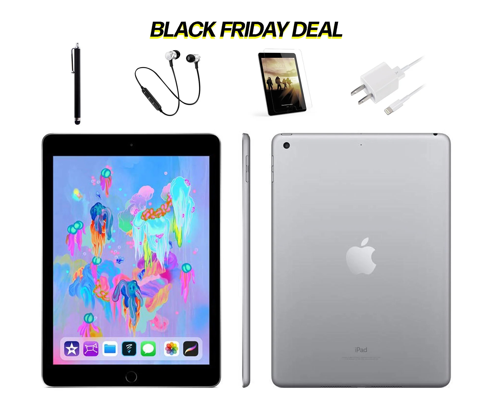 Apple 9.7-inch iPad, Wi-Fi Only, 32GB, Bundle: Tempered Glass, Stylus Pen, Rapid Charger, Bluetoo... | Walmart (US)