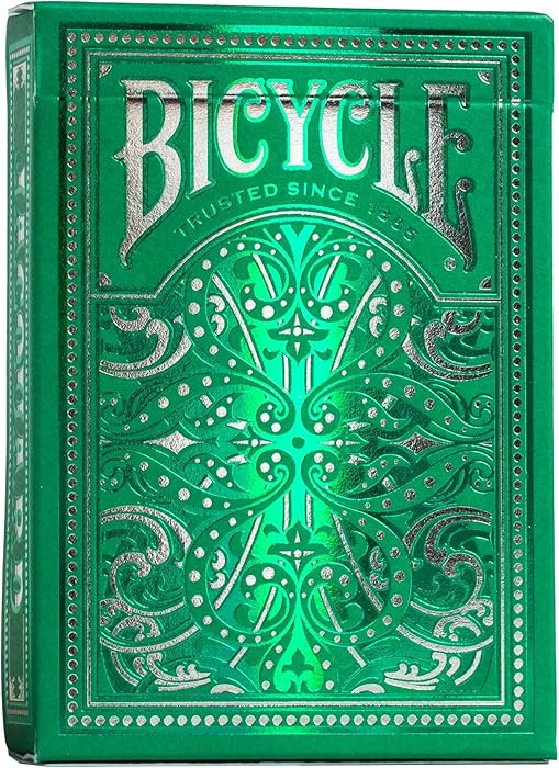 Bicycle Jacquard Premium Playing Cards, Silver and Emerald Green, 1 Deck | Amazon (US)