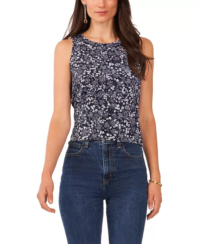 Women's Printed Split Back Sleeveless Tank Top | Macy's