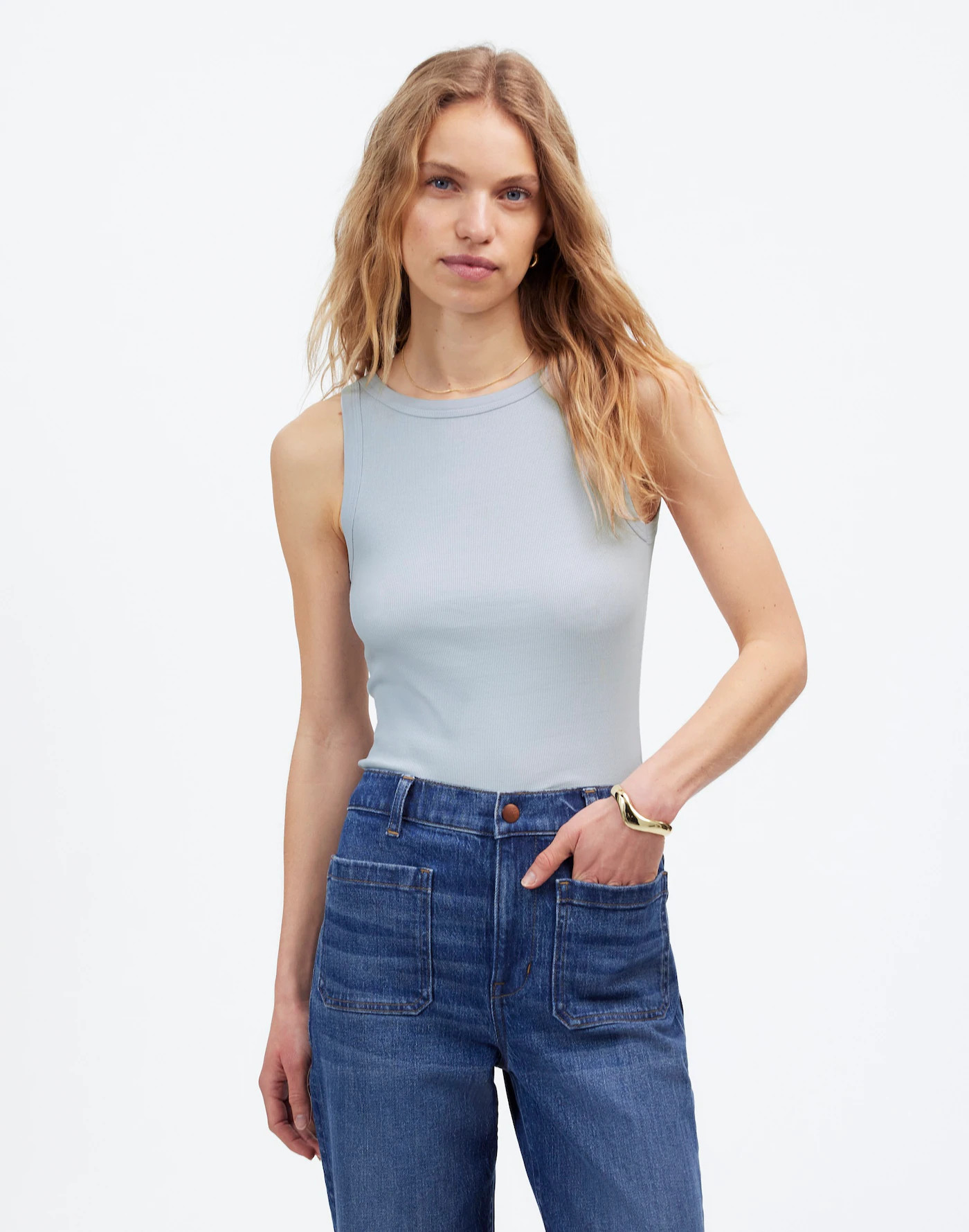 (Re)generative Cotton High-Neck Tank | Madewell | Madewell