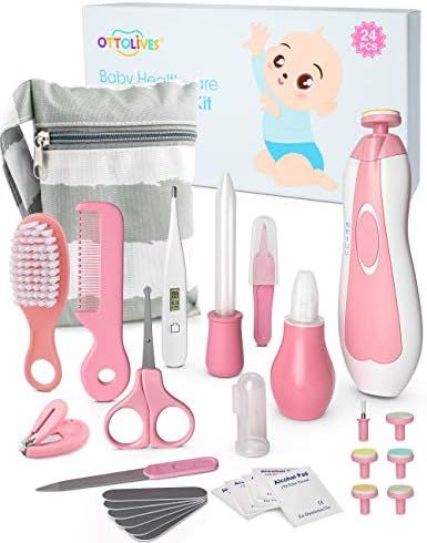 Amazon.com: OTTOLIVES Baby Healthcare and Grooming Kit, 24 in 1 Baby Electric Nail Trimmer Set Ne... | Amazon (US)