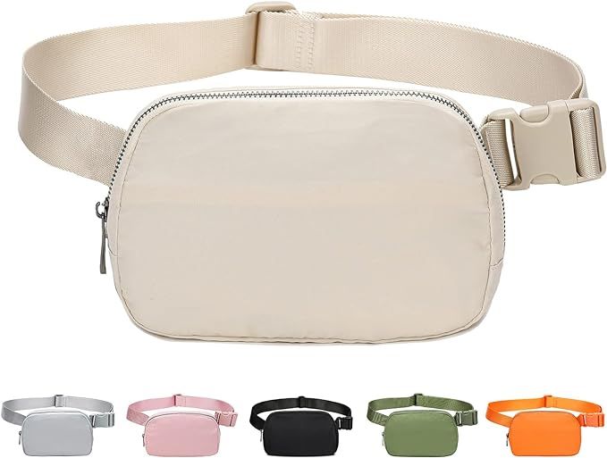 Amazon.com | Belt Bag for Women Unisex Fanny Packs with Adjustable Strap Small Crossbody Black Fa... | Amazon (US)