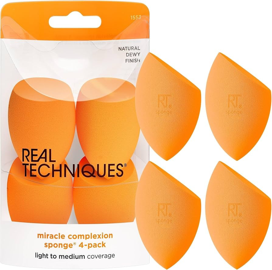 Real Techniques Miracle Complexion Beauty Sponge Makeup Blender, Set of 4 | Amazon (US)