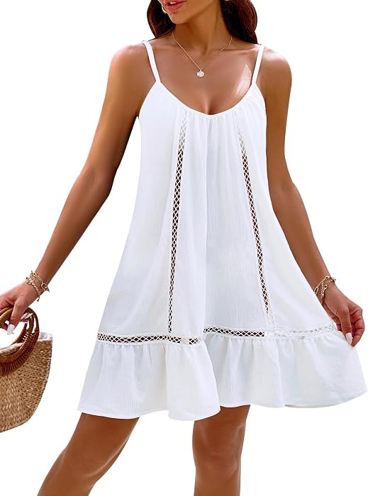 Blooming Jelly Women Spaghetti Strap Bathing Suit Cover Up Swim Beach Dress | Amazon (US)