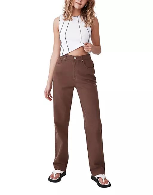 Cotton:On long straight leg jean in brown | ASOS (Global)