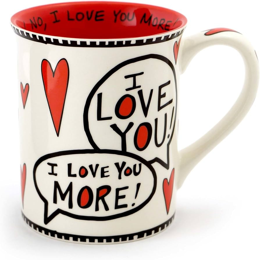 Enesco Love You Most Stoneware Mug, 1 Count (Pack of 1), Red | Amazon (US)