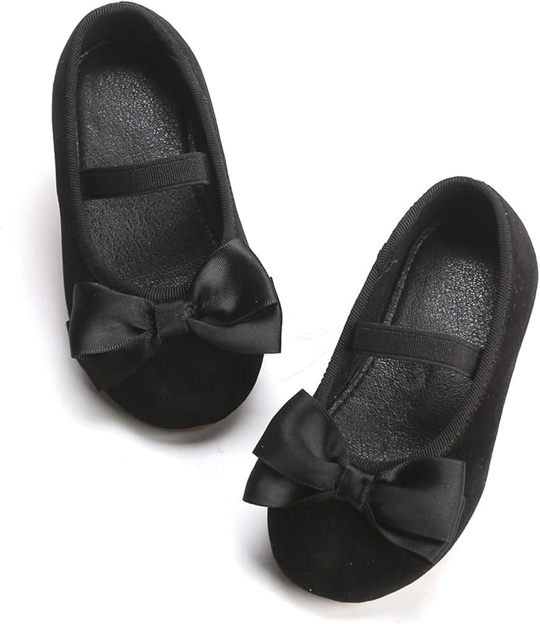 Felix & Flora Toddler Flower Girl Dress Shoes - Girl Ballet Flats Party School Shoes Wedding | Amazon (US)