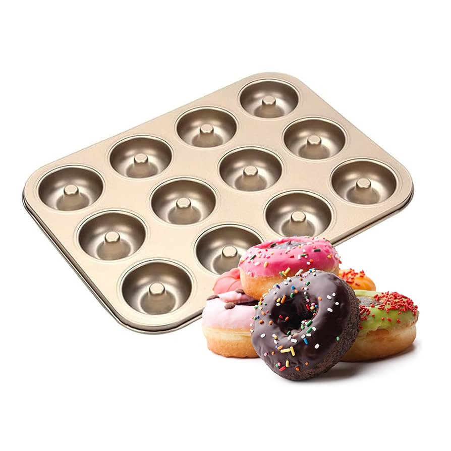 Good Dee's Nonstick Donut Pan for Baking 12 Cavity - Carbon Steel Donut Baking Pan for Muffin, Ca... | Amazon (US)