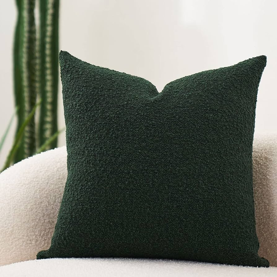 DOMVITUS Luxury Decorative Throw Pillow Cover 18 x 18 Inch Textured Boucle Square Sofa Couch Pill... | Amazon (US)