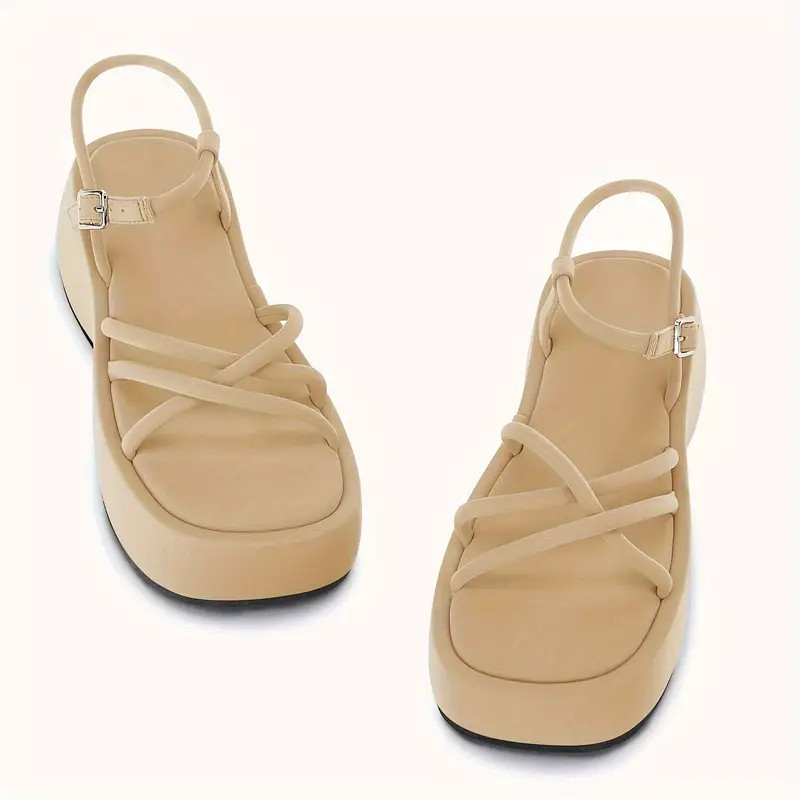 Women's Solid Color Thick Soled Sandals Fashion Open Toe - Temu | Temu Affiliate Program