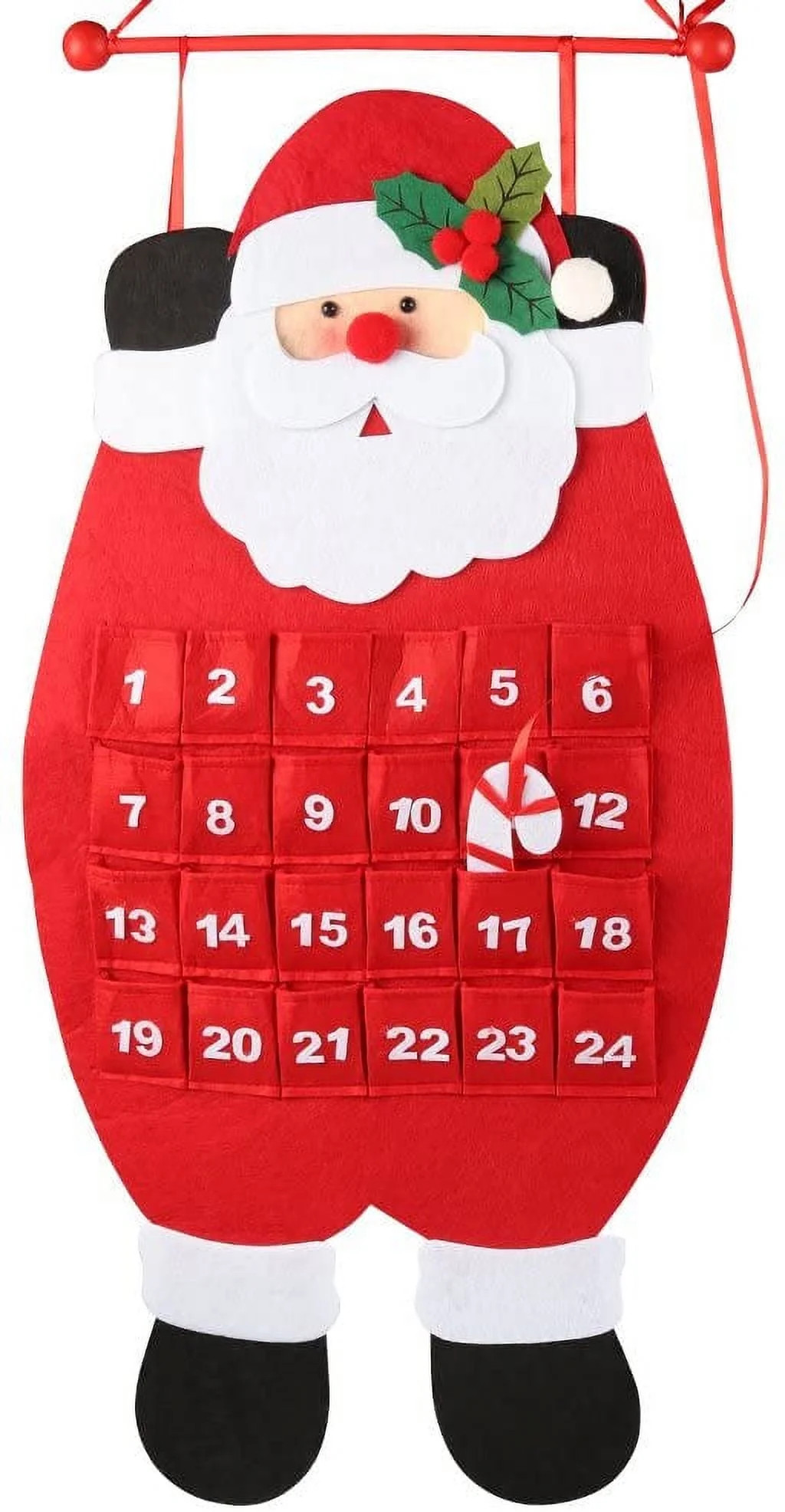 D-FantiX Santa Christmas Advent Calendar 2025, 3D Felt Hanging Advent Calendar Reusable Countdown... | Walmart (US)