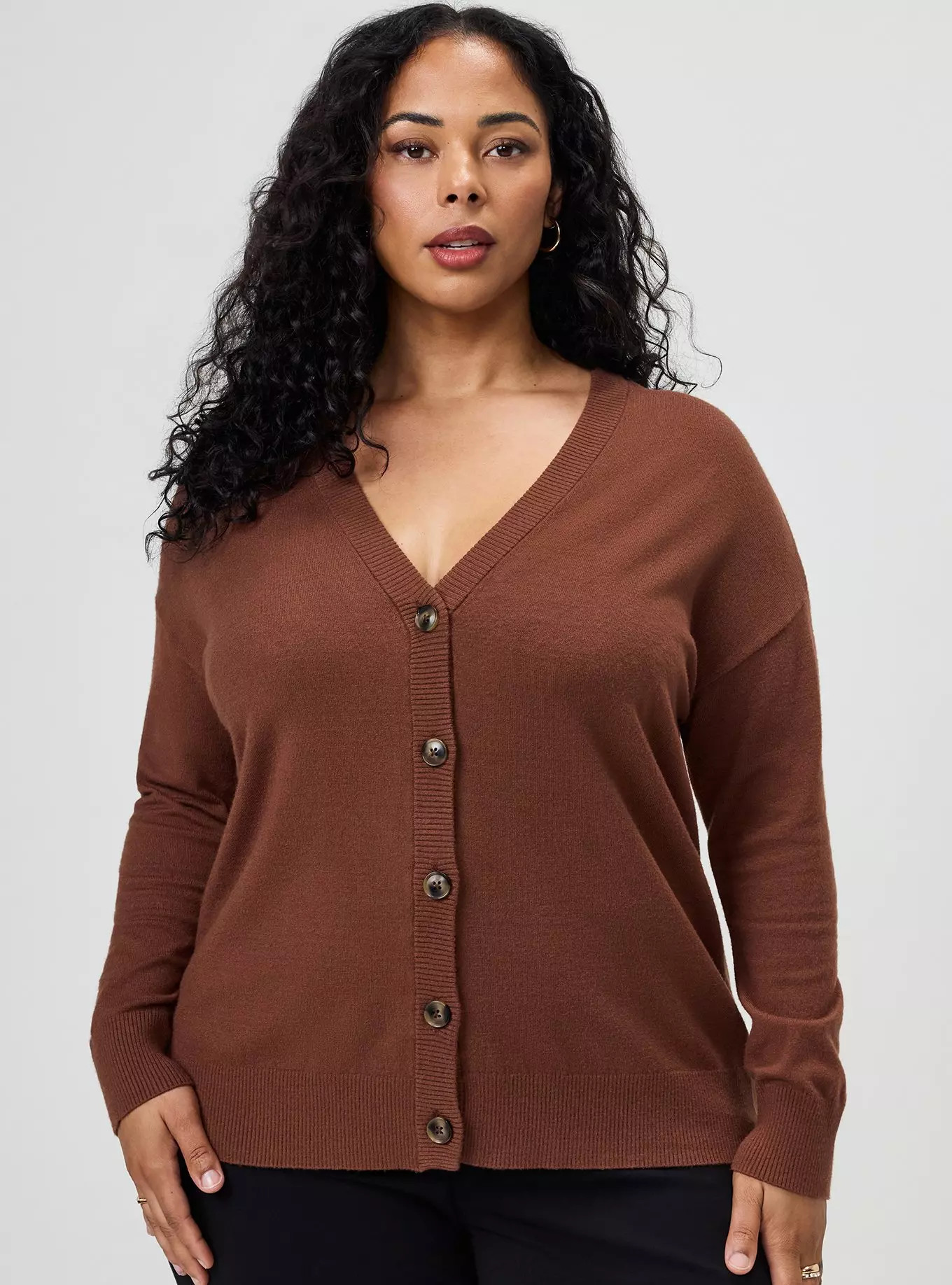 Everyday Soft Drop Shoulder V-Neck Cardigan | Torrid (US & Canada)