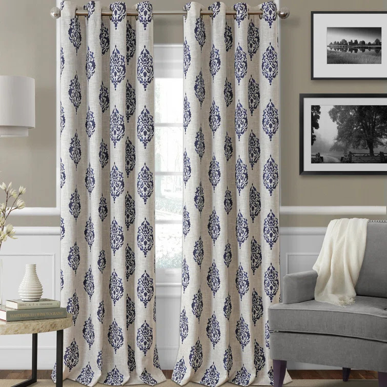 Blanford Medallion Print Room Darkening Thermal Grommet Top Single Curtain Panel | Wayfair North America