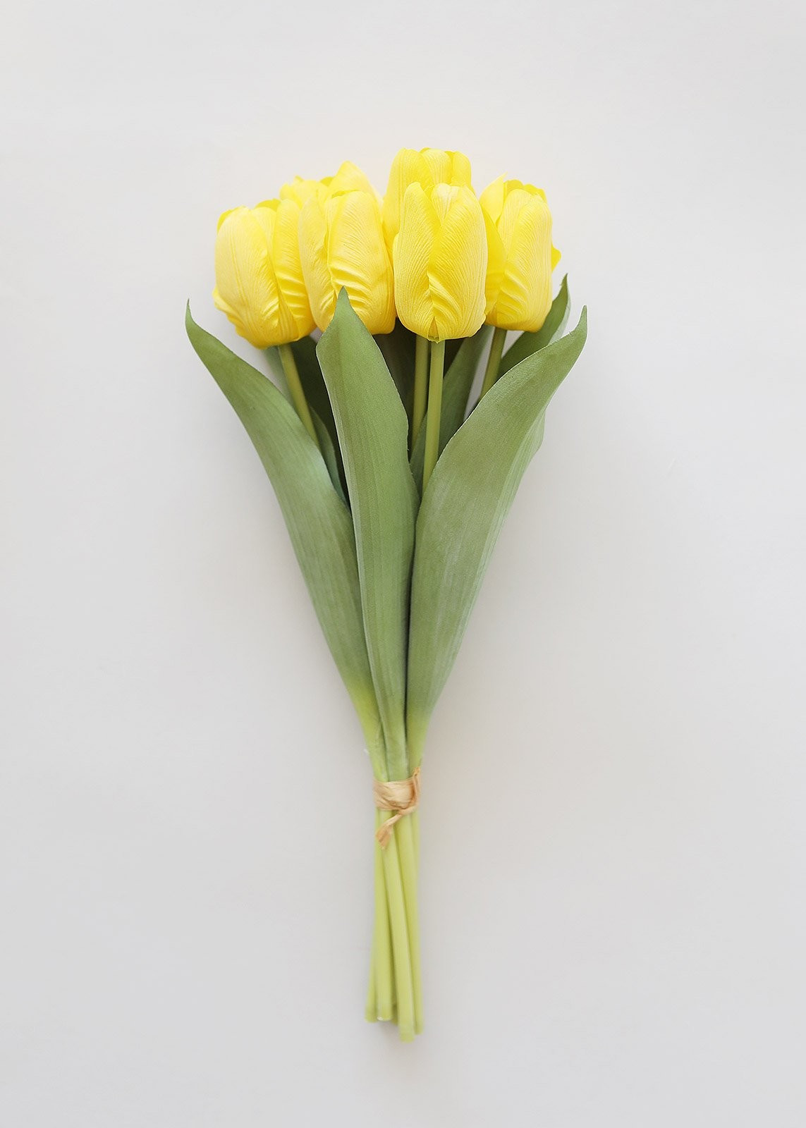 Yellow Real Touch Tulip Fake Flower Bundle - 14" | Afloral (US)