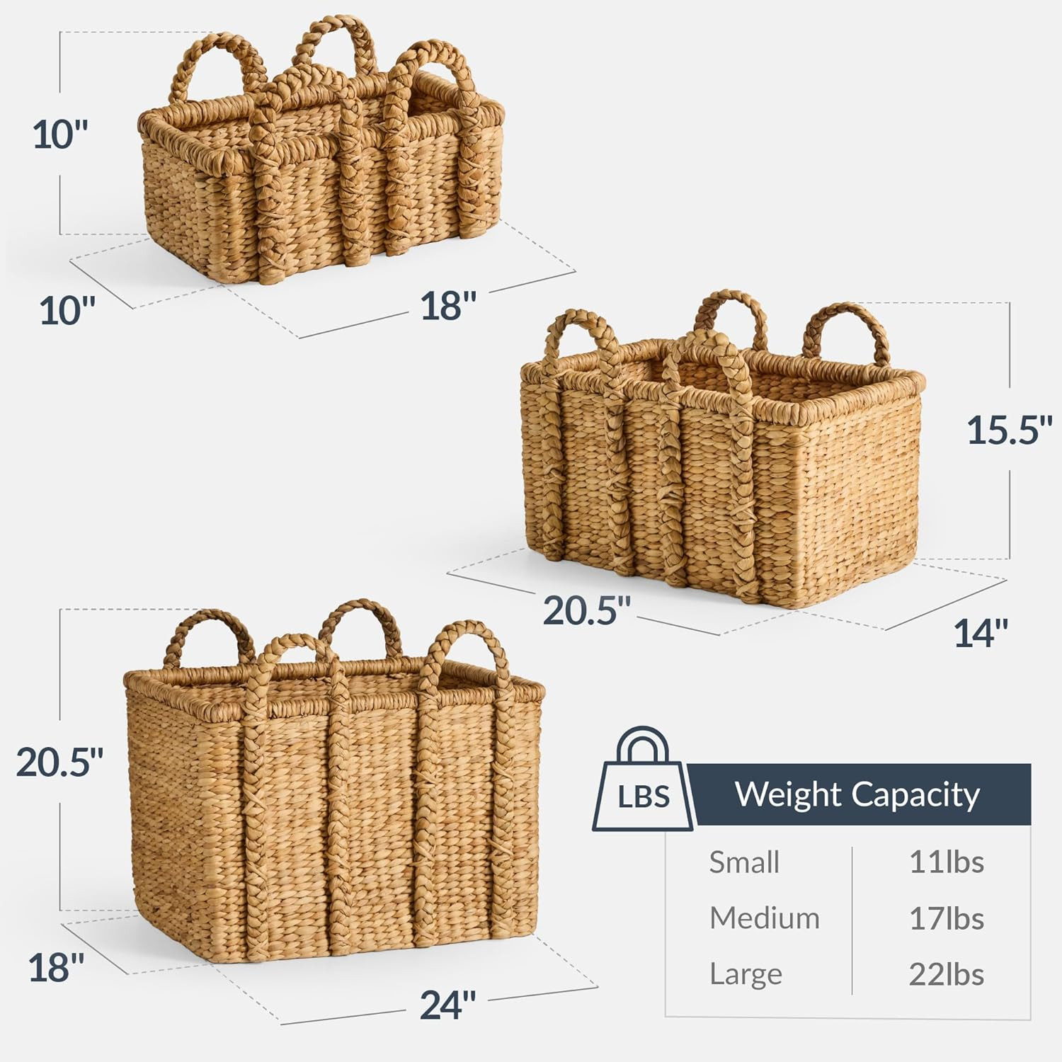 Best Choice Products 3Pc Shelf Baskets, Small, Large and XL Chunky Woven Wicker Rattan Storage Ba... | Amazon (US)