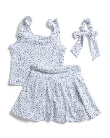 Big Girls 2pc Lettuce Edge Tank Top And Skort Set With Scrunchie | Kids' Sets | Marshalls | Marshalls