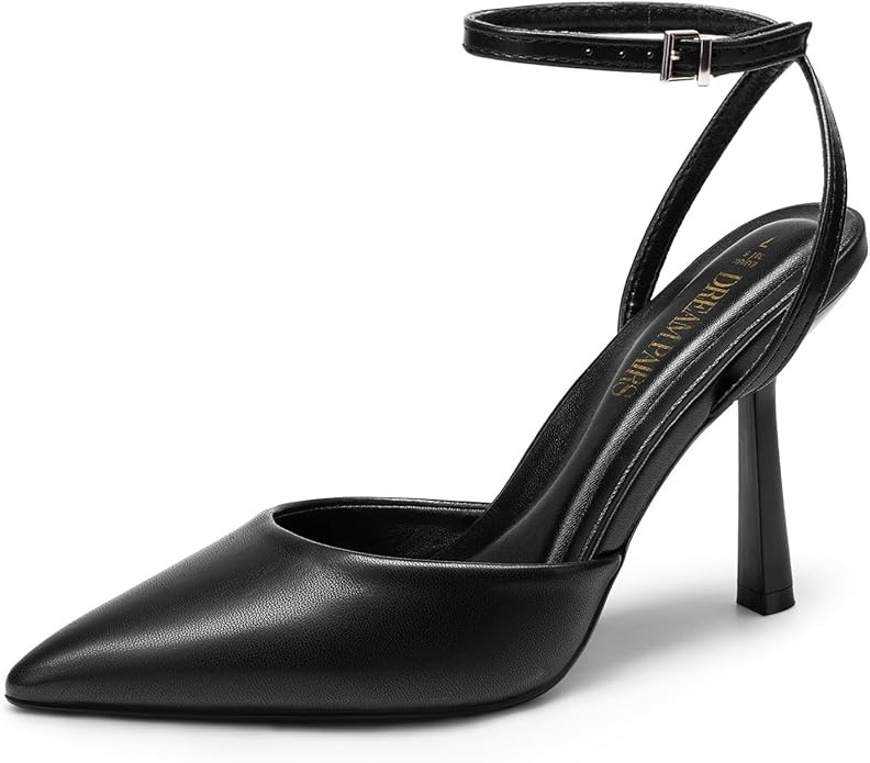 DREAM PAIRS High Heels for Women Closed Pointed Toe Dress Shoes for Women Ankle Strap Stiletto He... | Amazon (US)