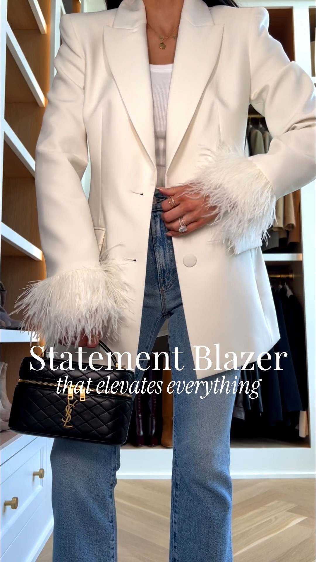 Spring date night outfit
Zara feather cuff blazer
Mother ankle jeans
Zara white tee
Jeffrey Campbell white heels via Nordstrom

#LTKgrwm #LTKootd #LTKOver40