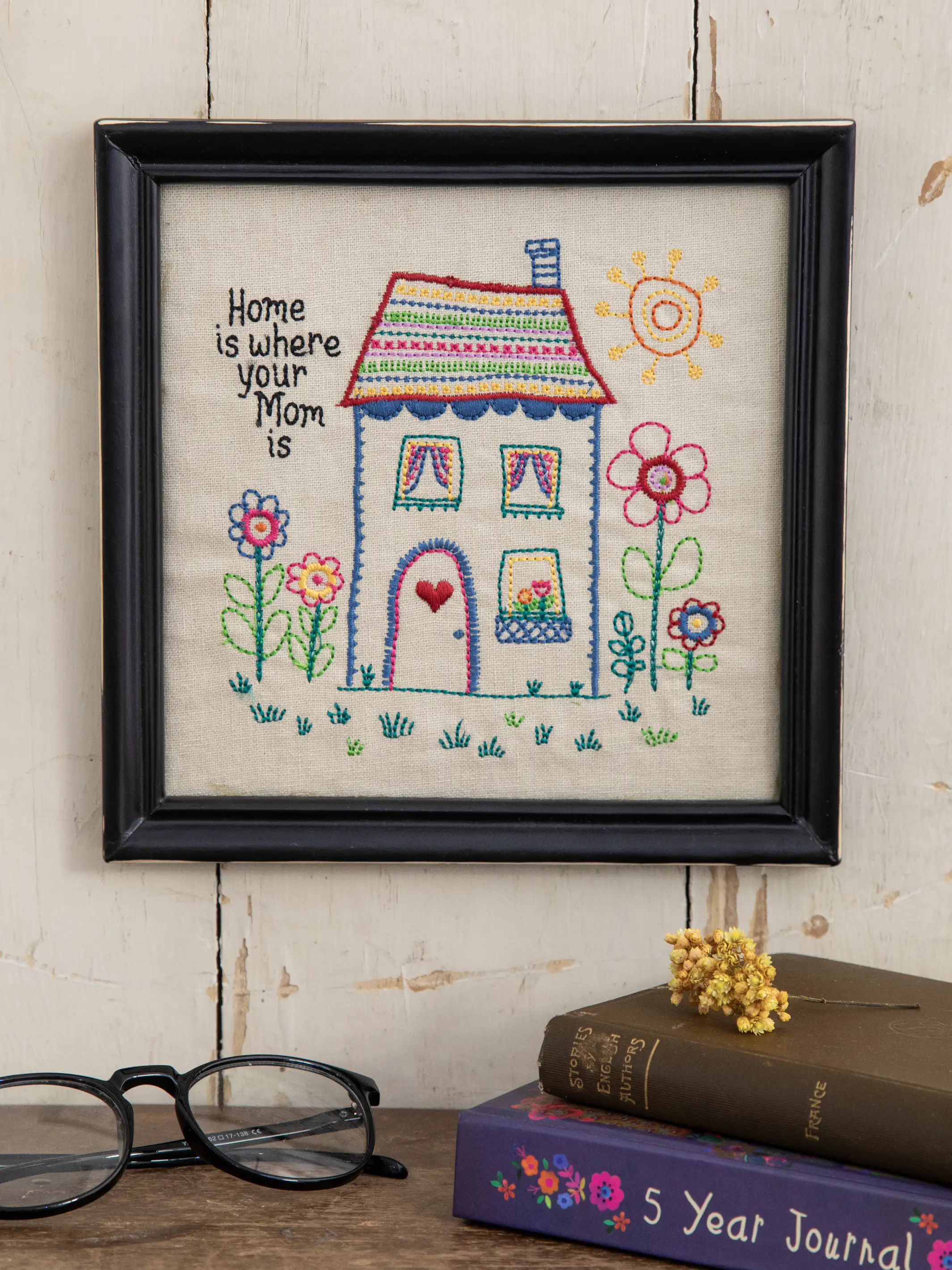 Embroidered Wall Plaque - Home Mom | Natural Life
