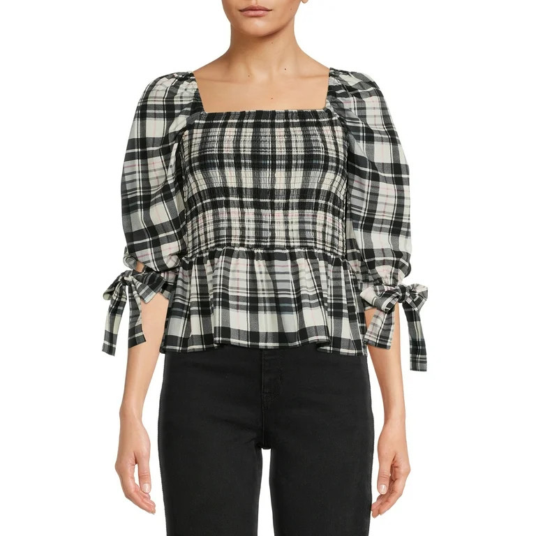 Time and Tru Women's Puff Sleeve Top - Walmart.com | Walmart (US)