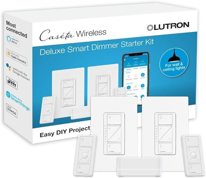 Lutron Caseta Deluxe Smart Dimmer Switch (2 Count) Kit | Works with Alexa, Apple HomeKit, and the... | Amazon (US)