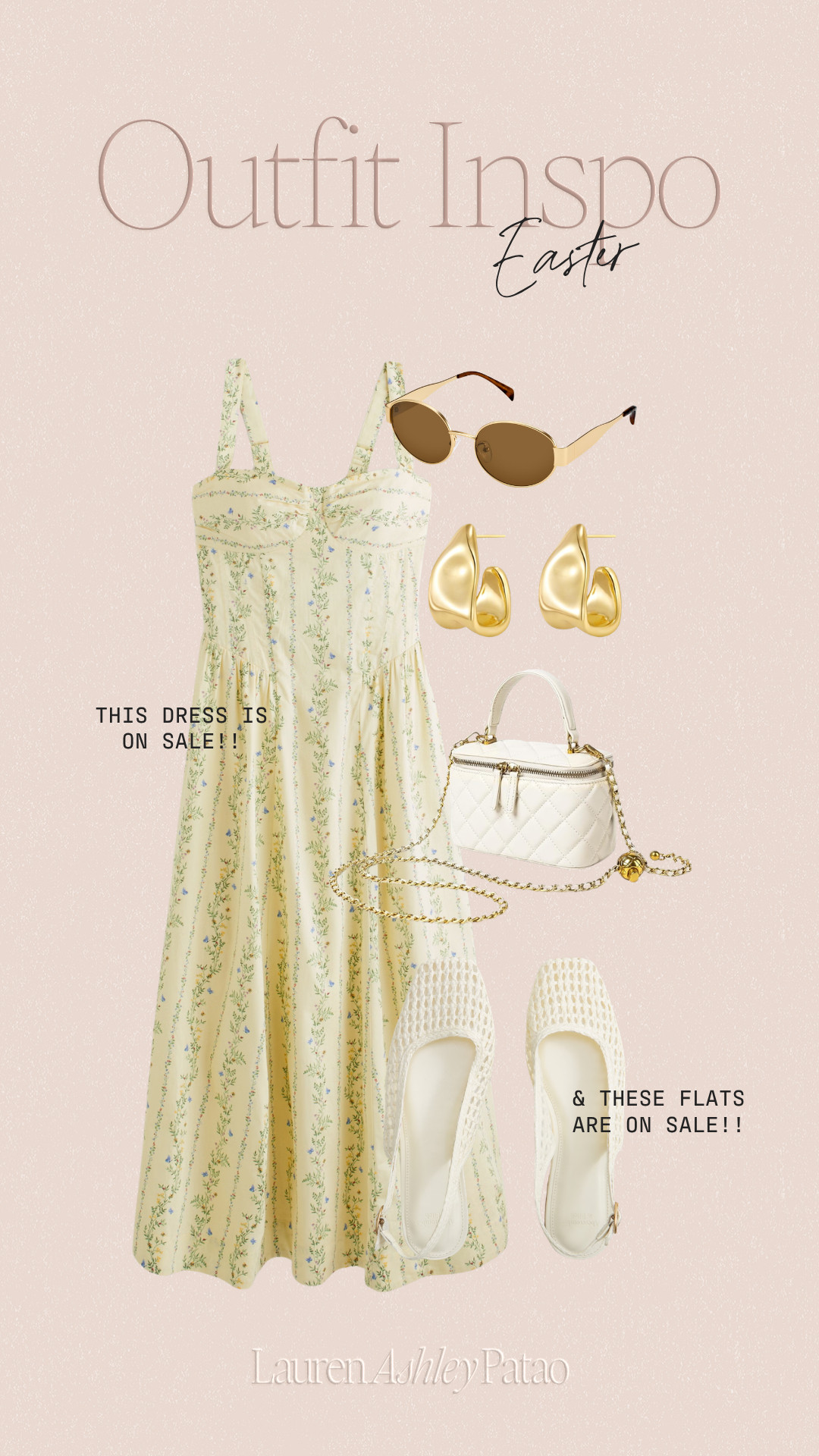 Easter outfit idea 🐣🌸💛 this Abercrombie dress + shoes combo is TOO good and perfect for Sunday brunch or church. Everything is on sale but today is the LAST day to shop it!! 

 #LTKSeasonal #LTKSaleAlert