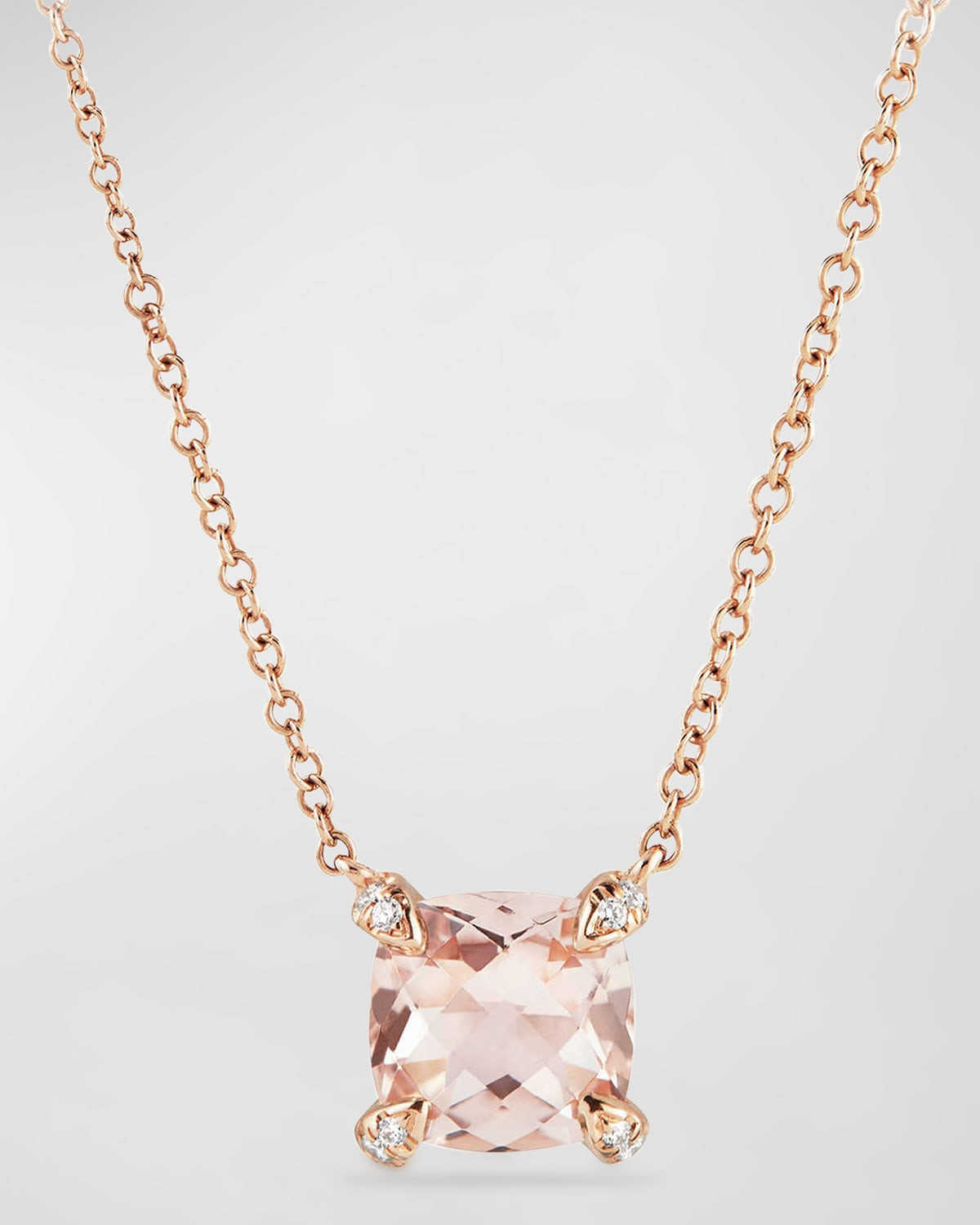 Chatelaine 18k Rose Gold Necklace w/ Morganite, 18 | Neiman Marcus