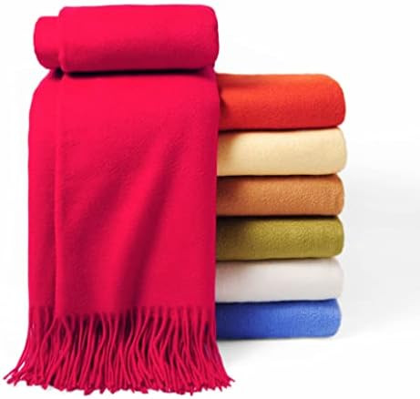 CUDDLE DREAMS Premium Cashmere Throw Blanket with Fringe, Luxuriously Soft (Red) | Amazon (US)