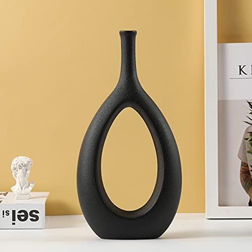 Ceramic Vase，Glossy Minimalist Flower Vase， Modern Geometric Decorative Vases for Home Office Weddin | Amazon (US)